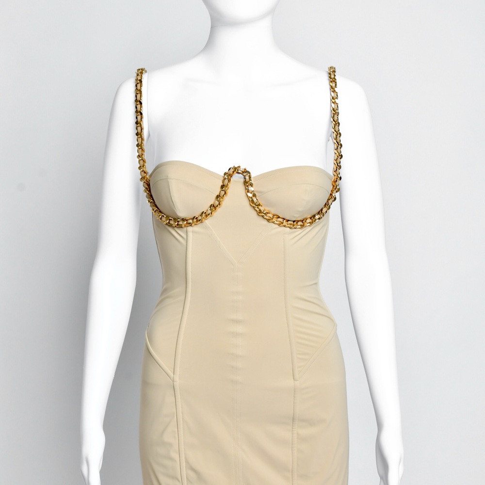 Burberry- Chain Trimmed Corset Dress